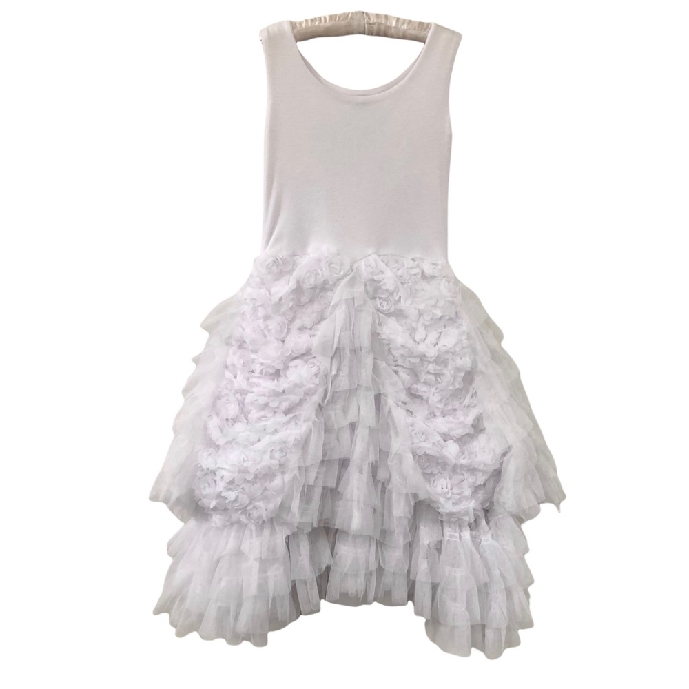 NWT Pixie Girl by Vicki Sigg White ruffle & lace Dress 4T (runs big IMO)